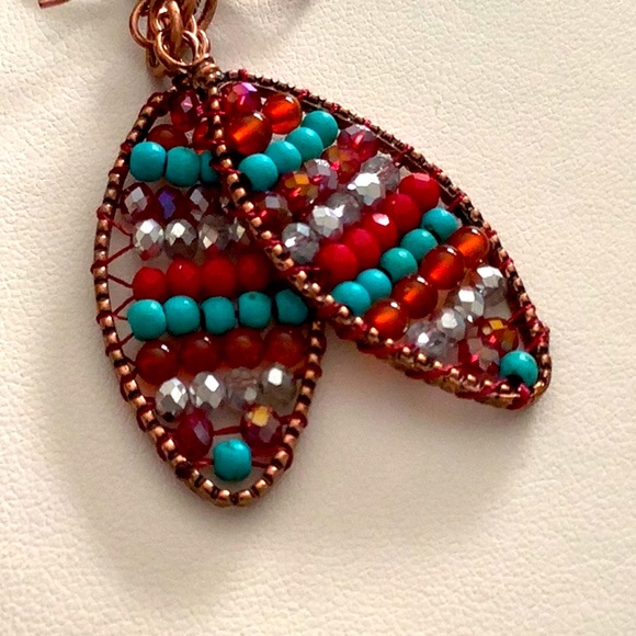 Colorful Copper Earrings. - Picture 2 of 2